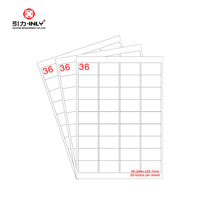 Blank laser inkjet labels 36 labels per sheet A4 sheet label