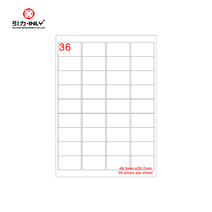 Blank laser inkjet labels 36 labels per sheet A4 sheet label